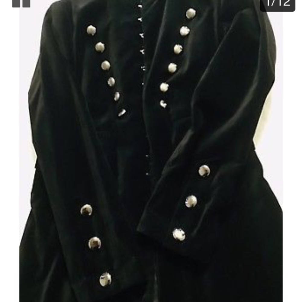 :: Pure Badass⚔️👑Rare Flawless Velvet Steampunk/Military Jacket Size: 18w - Picture 3 of 11